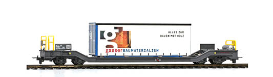 074-2289161 - H0m - Containerwagen mit Planenbehälter (Gasser) Sbk-v 7701, RhB, Ep. V - VI